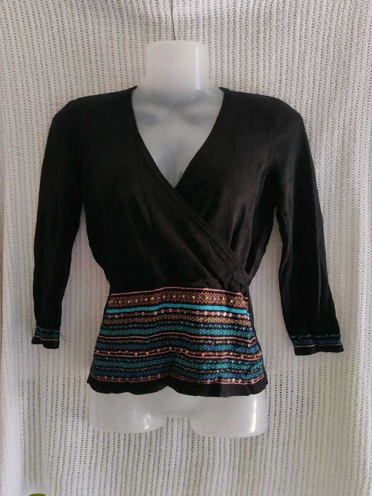 Black Wrap Top