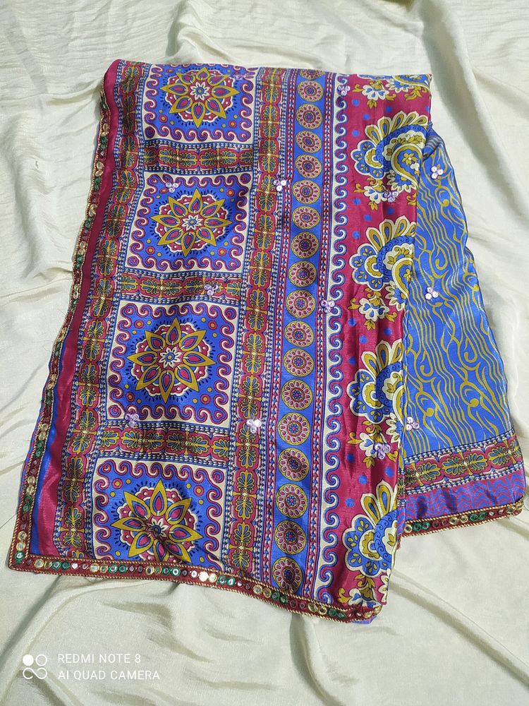 Mirror Work Saree