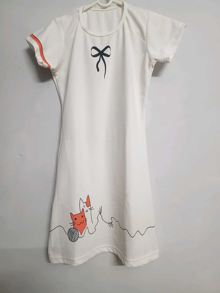 Cute Cat Graphic Tee Dress