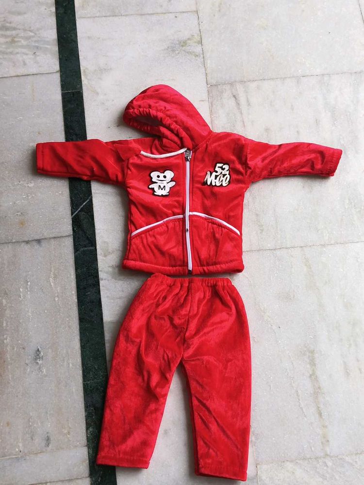 Red Fleece Kids Pajama Set