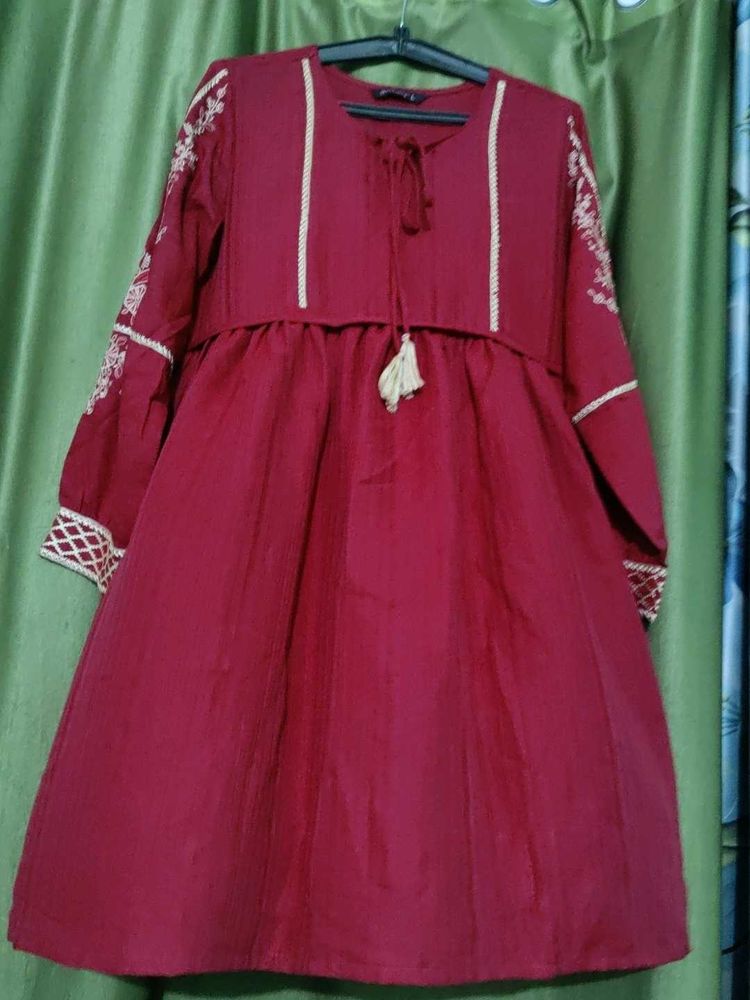 Boho Embroidered Tunic Dress