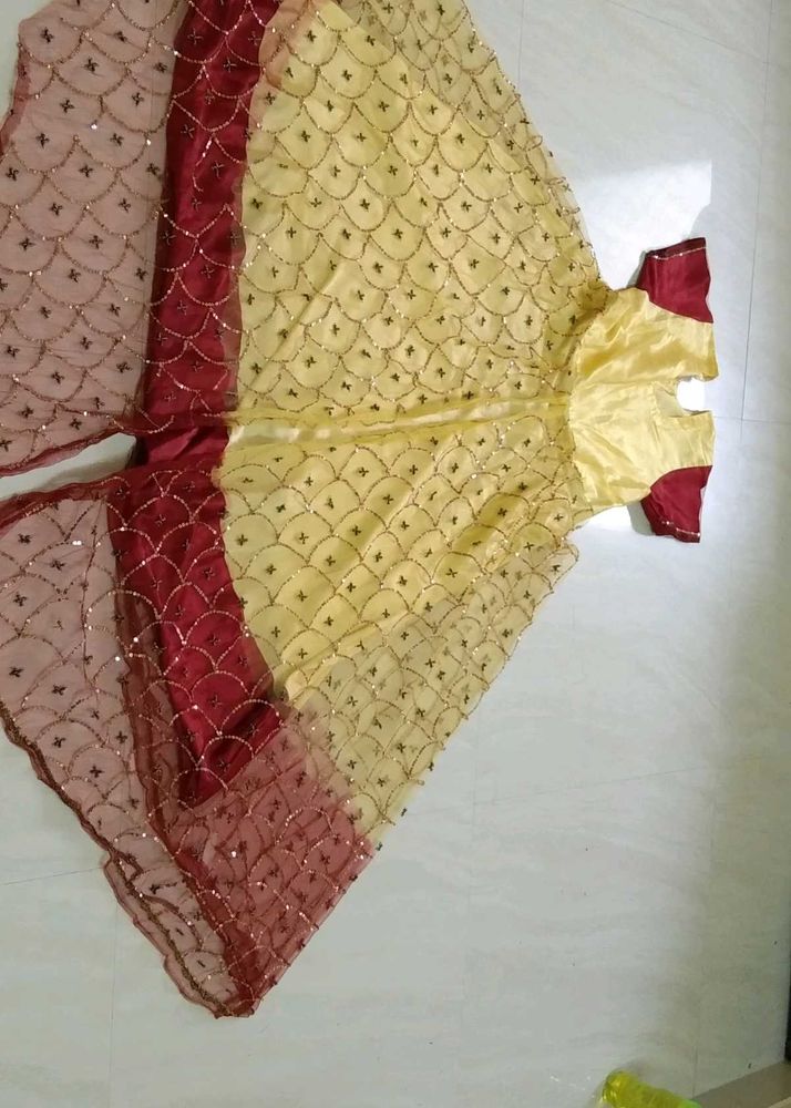 Satin And Net Gown