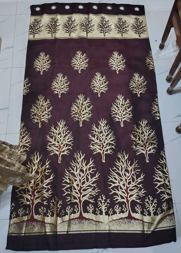 Brown &amp; Gold Tree Curtains