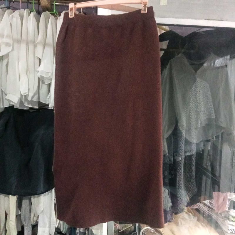 Brown Mixi Skirt