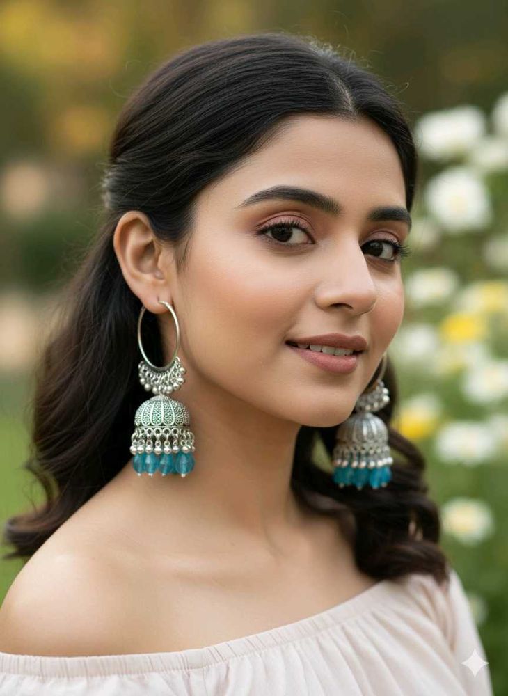 Stylish Silver Jhumka Earrings