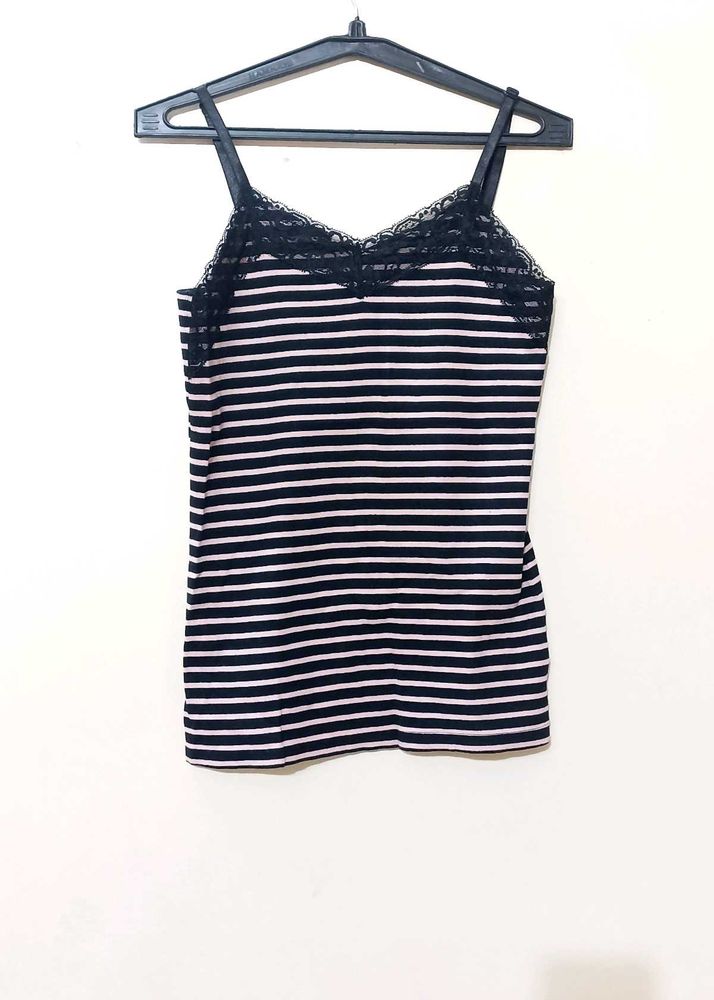 Striped Lace Cami Top