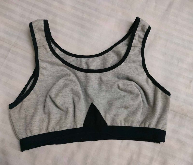 Gray &amp; Black Sports Bra