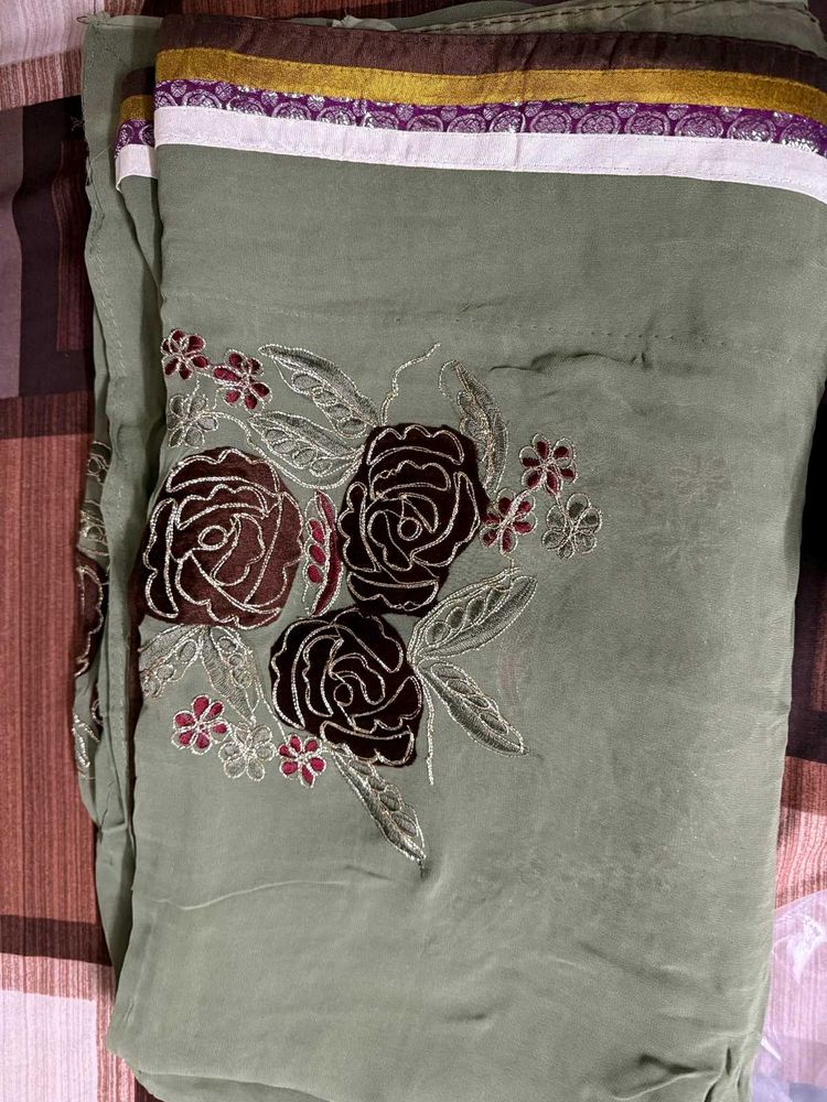 Floral Embroidered Saree