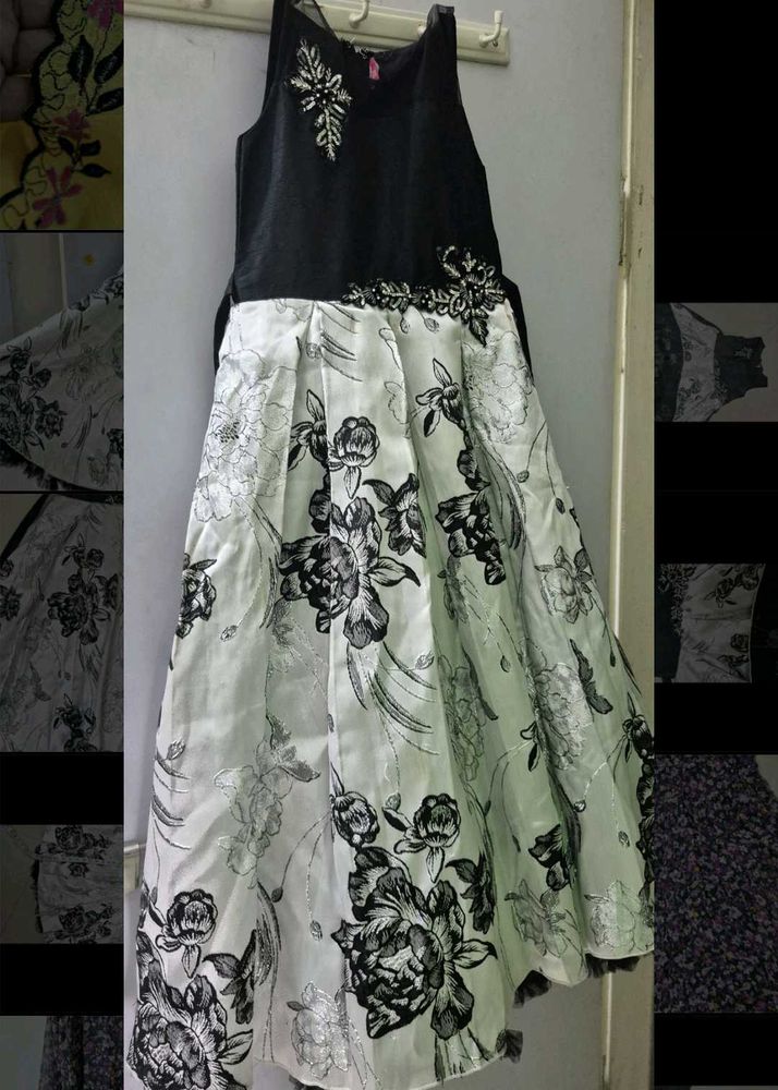 Cute  black and silver Floral Dress