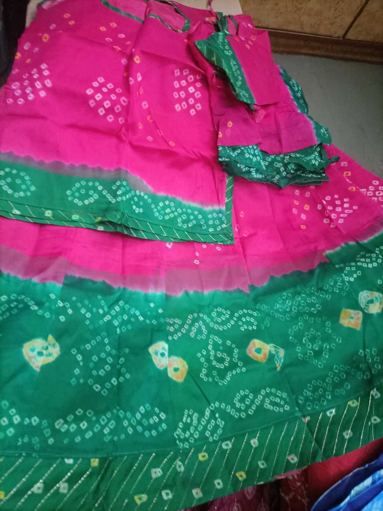 New Unused Chiffon Rajputani Bandhani Poshak