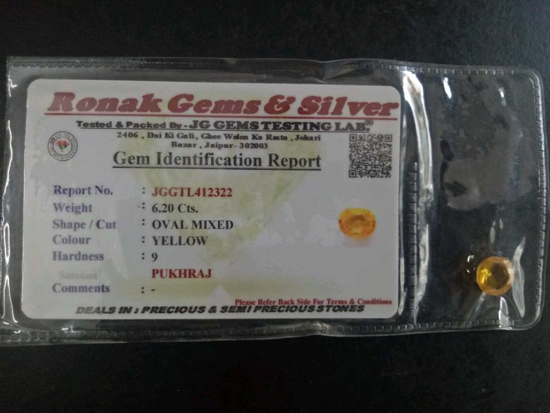 6.20 CTS Yellow Sapphire Pukhraj Gemstone