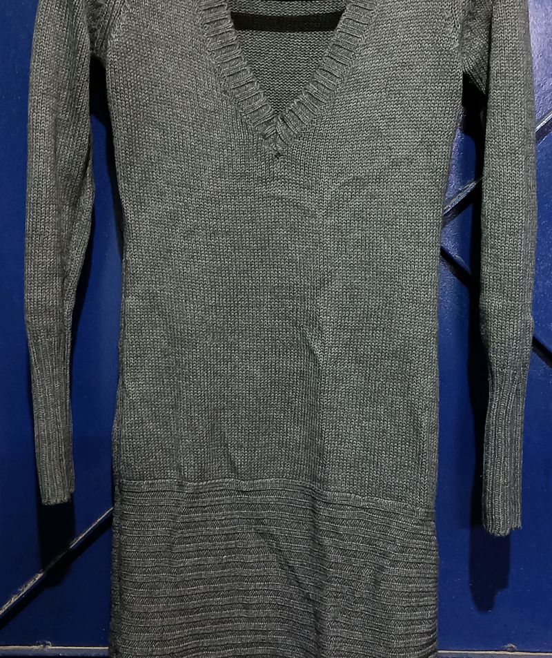Urgent Sale: Woolen Grey Middy Dress For Women