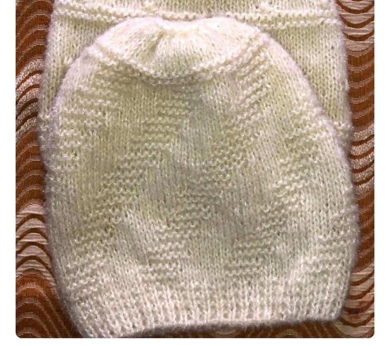 Combo Of 2 Handmade Woolen Caps Brown With White Starps And Cream