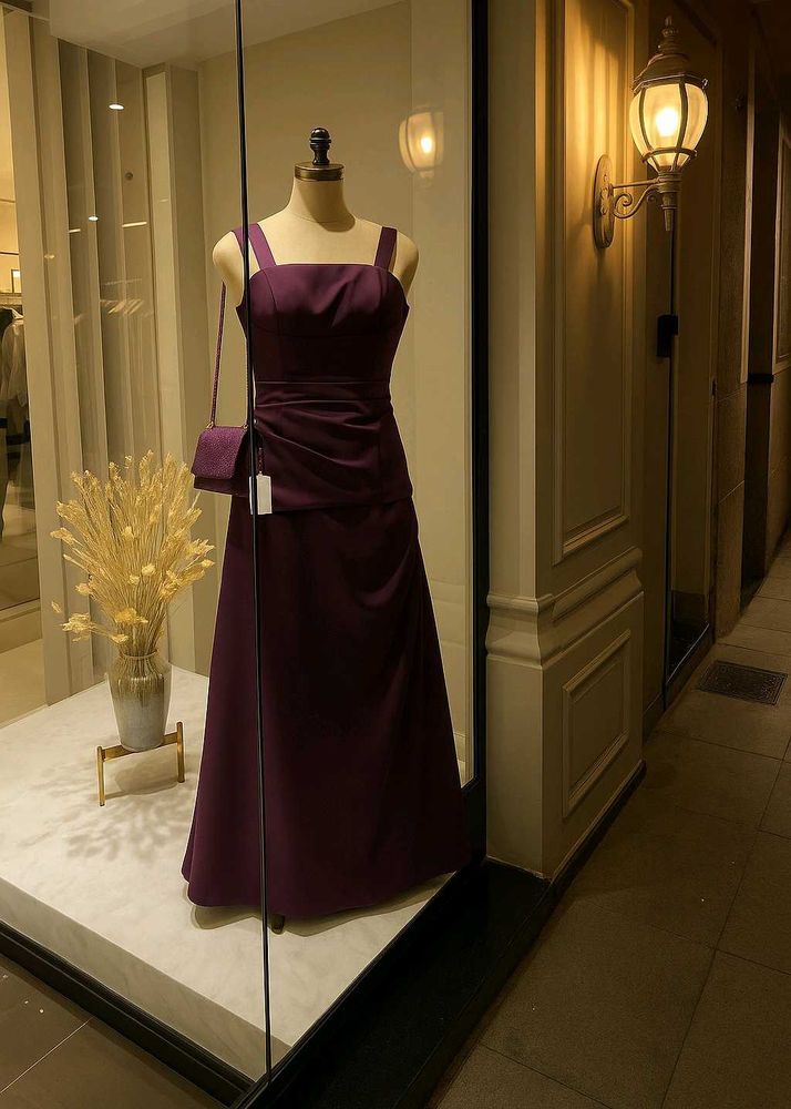 Elegant Aubergine Evening Gown