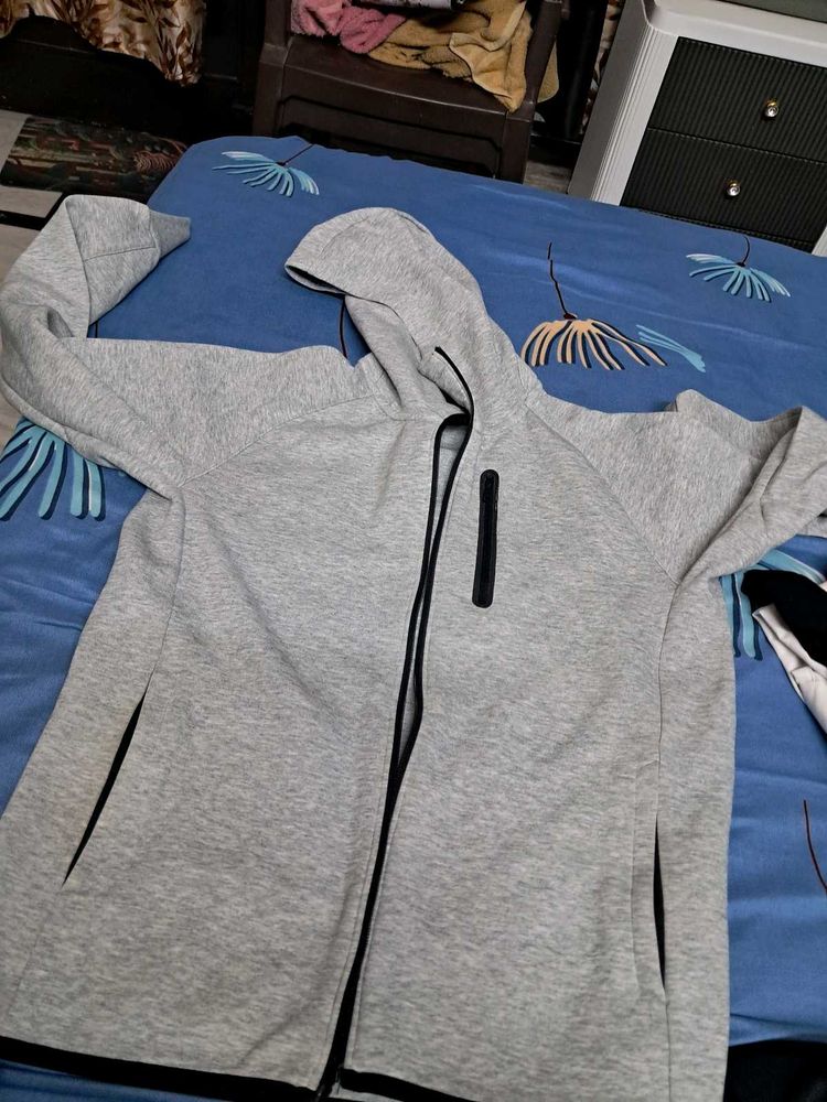 Gray Zip-Up Hoodie