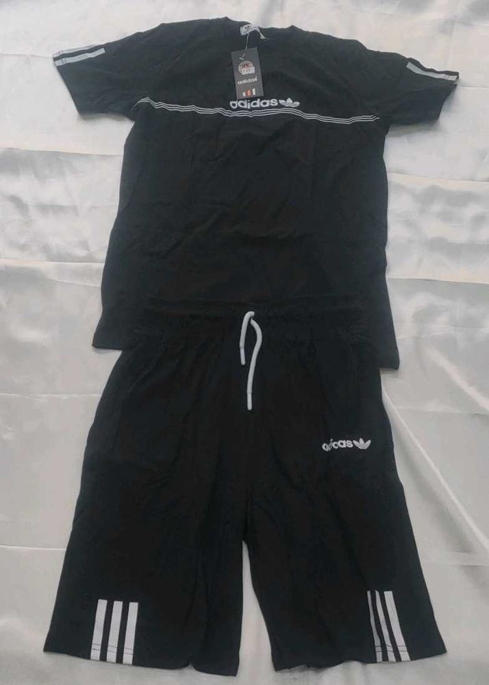Adidas Black T-Shirt &amp; Shorts Set