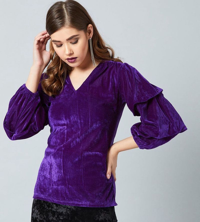 Estonished Purple Velvet Top XXL
