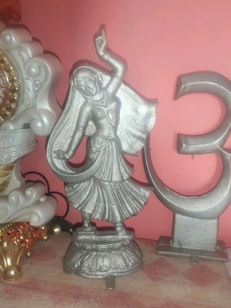 Vintage Metal Dancing Woman Statue