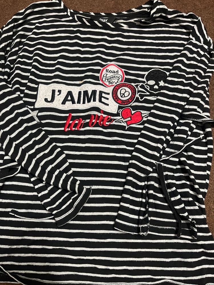 Black And White With Pattern Sleeves