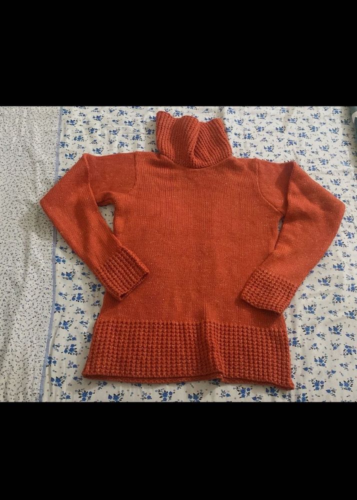 Cozy Orange Turtleneck Sweater