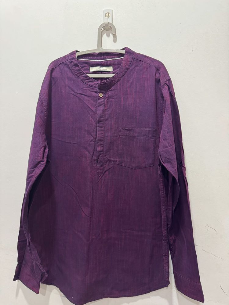 Stylish Purple Cotton Kurta
