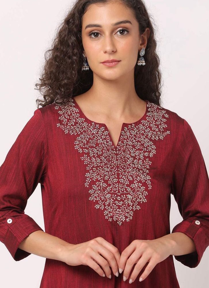 Embroidery Red Kurti