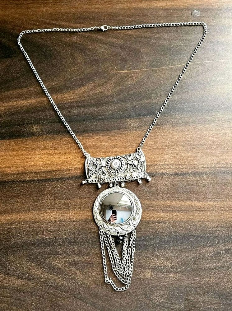 Turkish Style Vintage Silver Oxidised Necklace