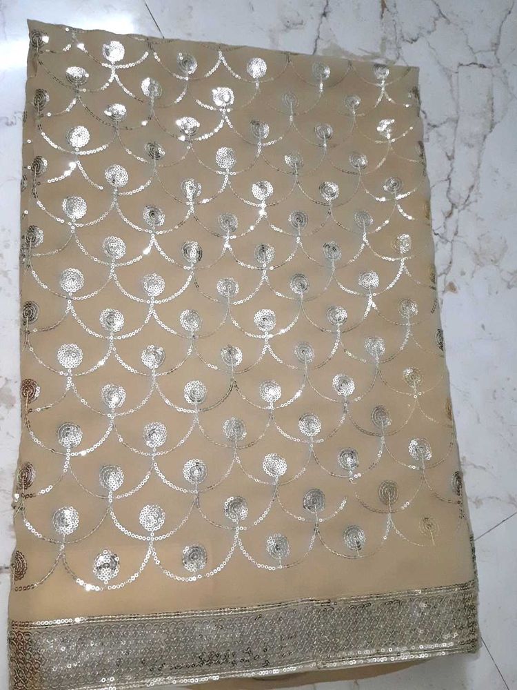 Georgette Beige Colour Saree