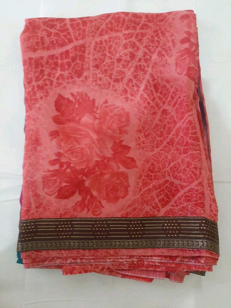 78)New Pink Lace Saree