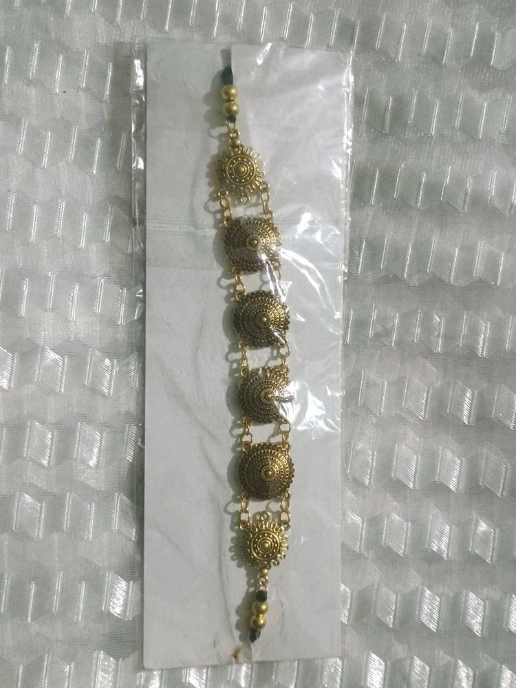 Antique Gold-Tone Oxidised Necklace
