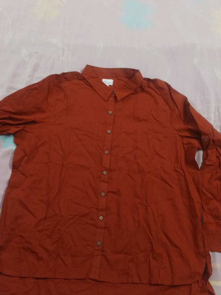 Rust-Colored Button Down Shirt