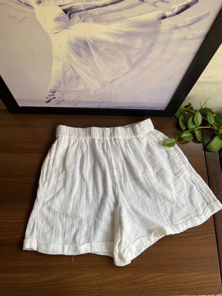 100 % Cotton Crinkle Double Gauze Shorts