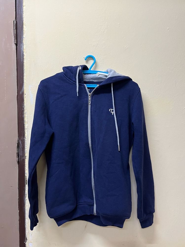 Navy Blue Zip-Up Hoodie