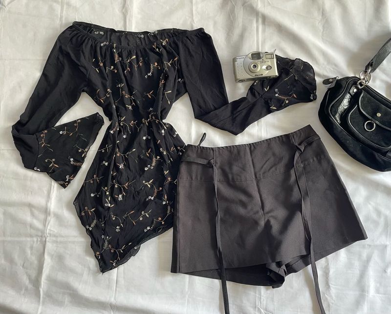 Set Of Asymmetrical Top And Skorts