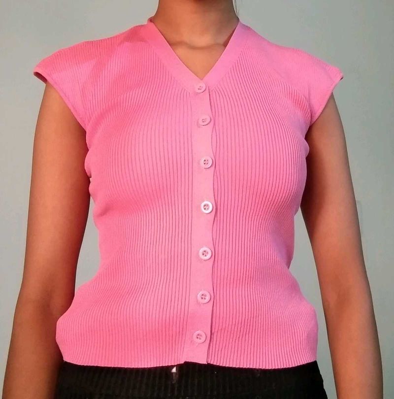 Pink Sleeveless Top