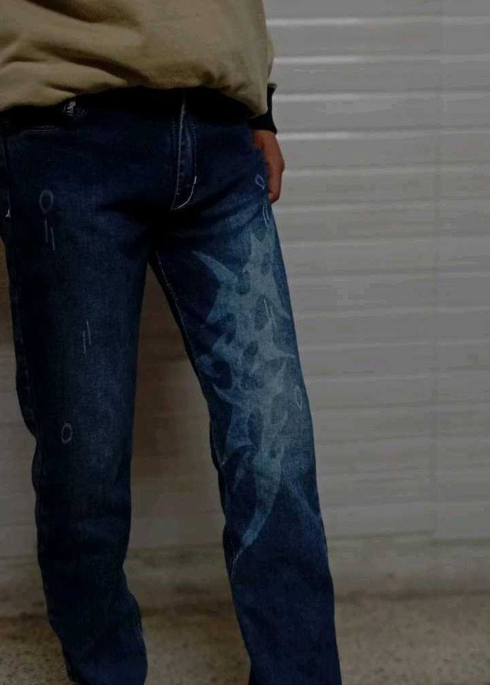 Stylish Graphic Jeans(customised bleached)