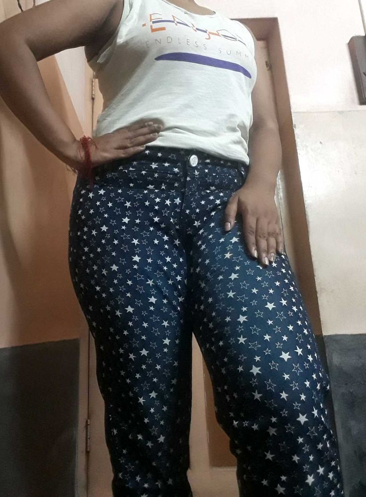 A Cotton blend Low waist Slim Faded Jeans