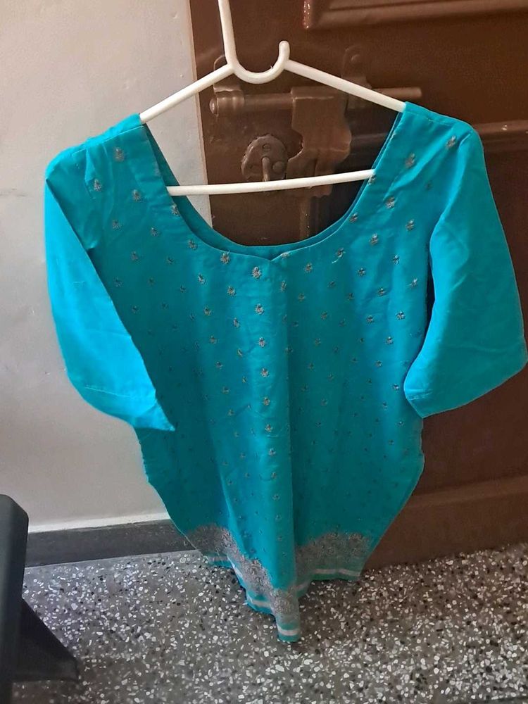 Straight Kurta Suit With Plazzo