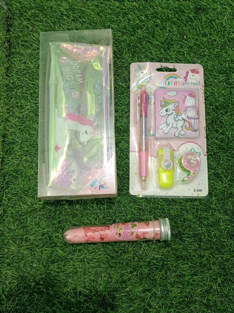 Combo Of Unicorn Pouch And Diary Set