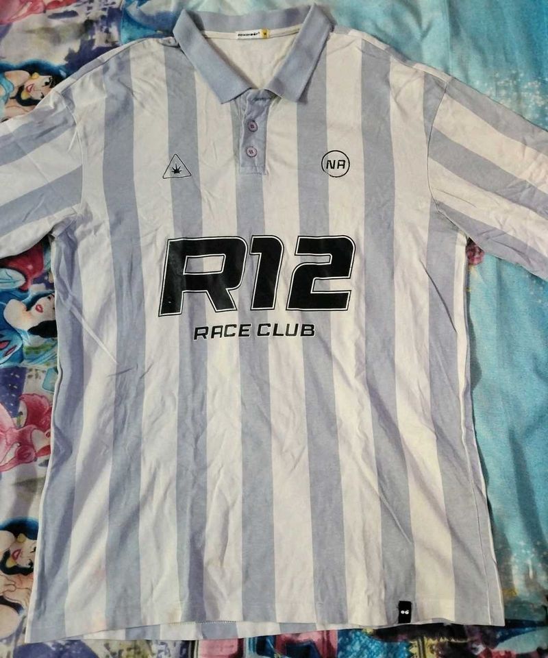 Striped Long Sleeve Polo Shirt | Bewakoof Original