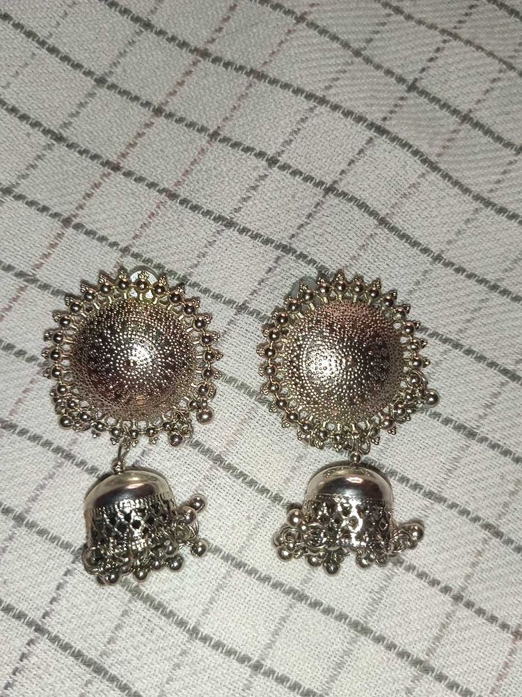 Silver Jhumka Earrings