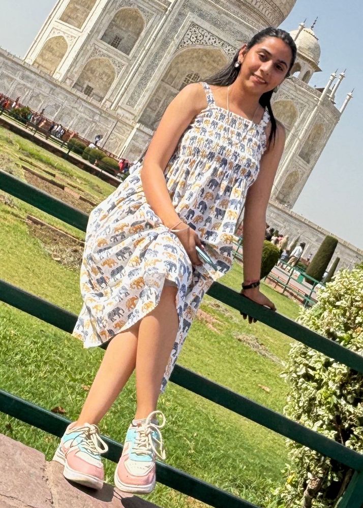 Custom Printed Ethnic Maxi Dress In White Color