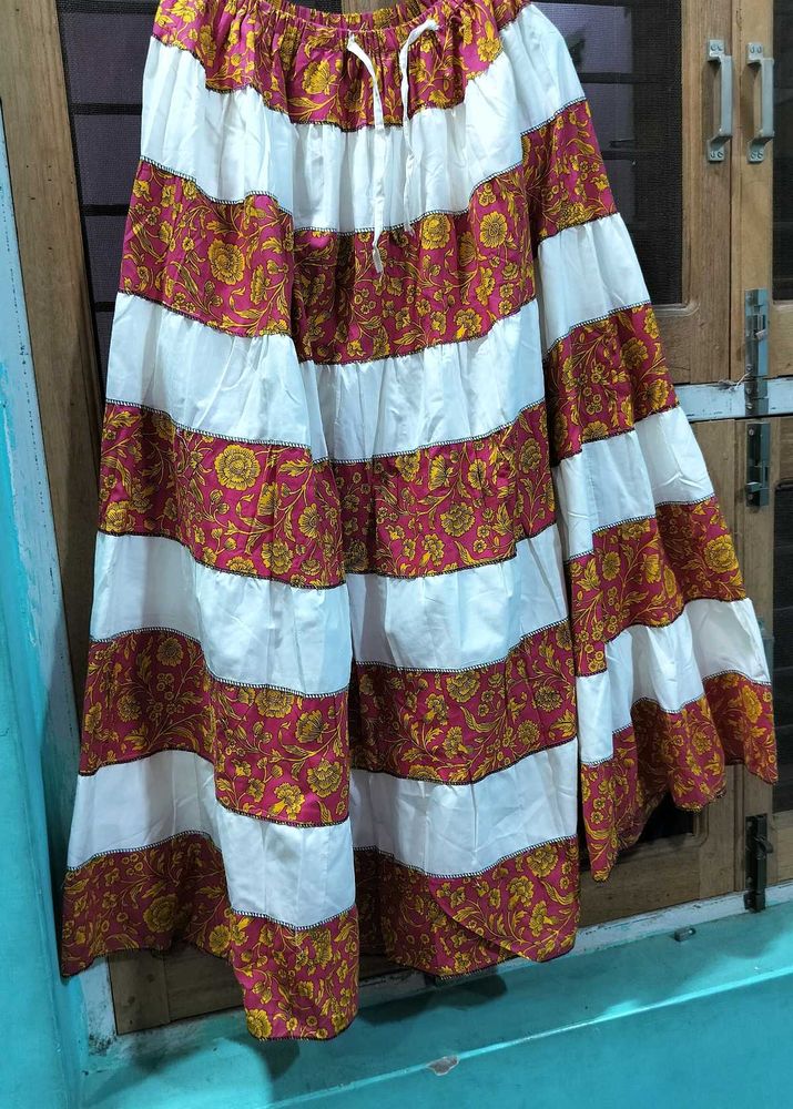 Tiered Floral Print Skirt