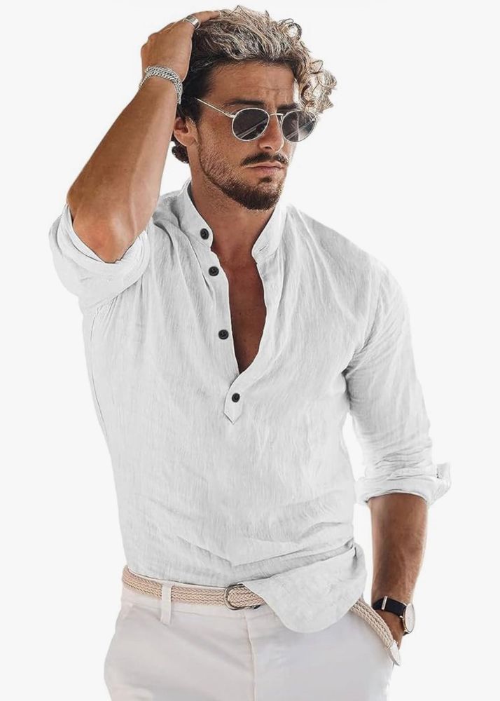 White Linen Redtape Short Kurta Cum Shirt
