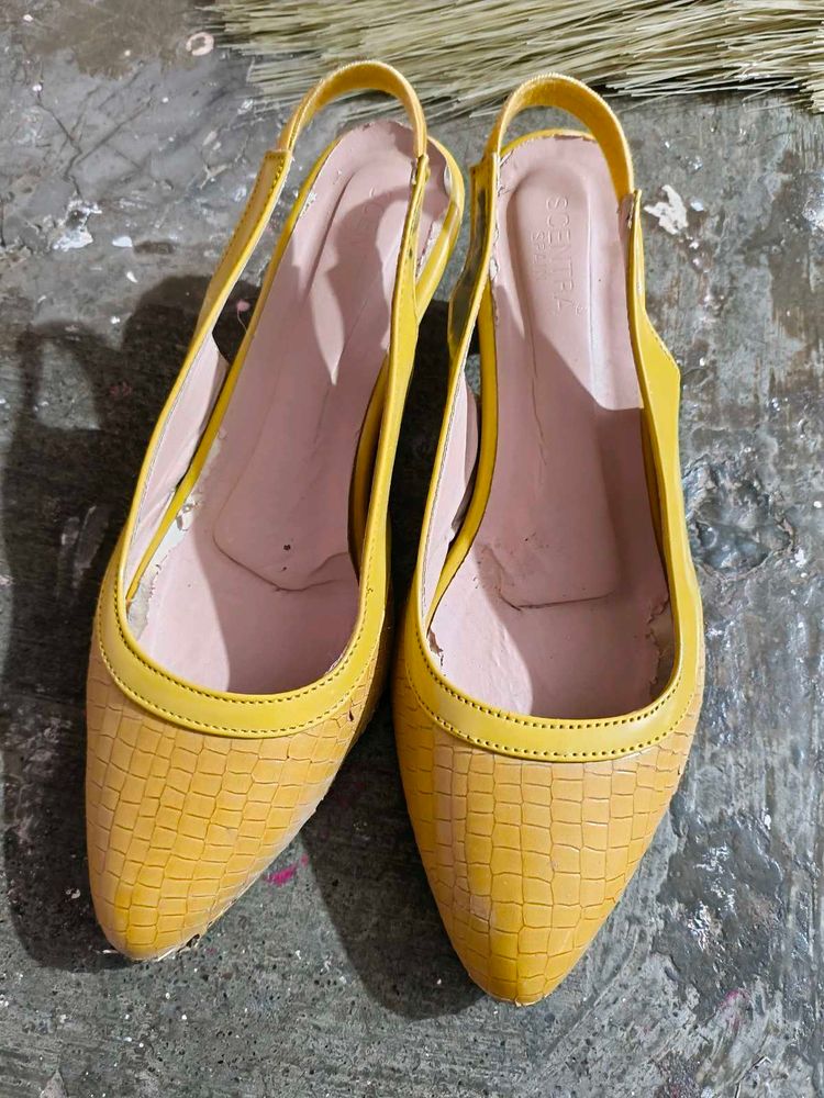 Yellow Slingback Heels