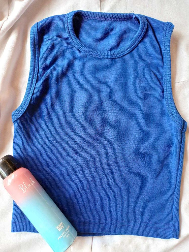 Blue Ribbed Tank Top💙