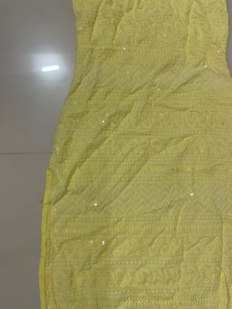 Yellow chikankari Kurta