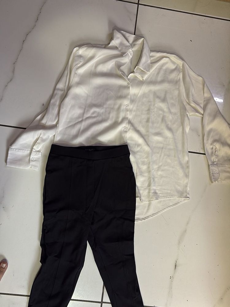 White Shirt and Black Pants