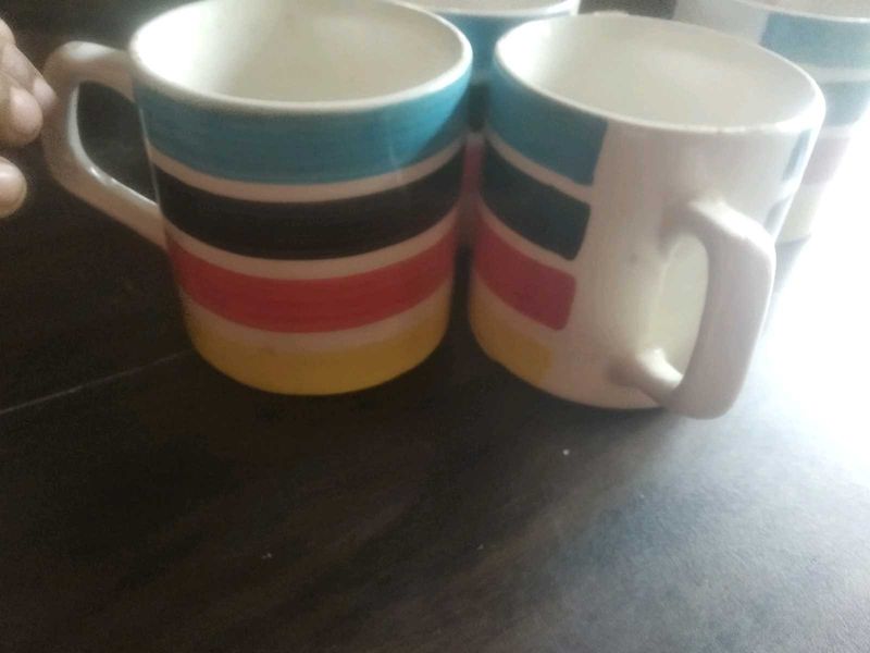 Set of 6 Striped Mugs