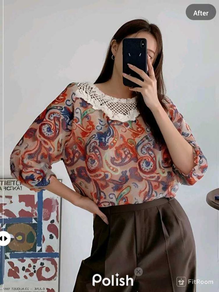 New With Tag Premium Beads Art Laces Top